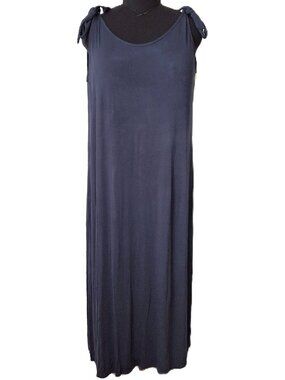 Tunic Dress Women's Plus Size XL Dark Dusty Blue Casual Sleeveless Knit